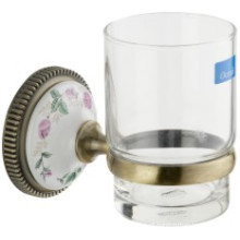 Suporte de vaso único de banheiro de alta qualidade com copo de vidro (JN17838)